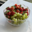 Bowl Cristal de Chumbo Martelado com Borda Dourado Taj 19cm