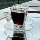 Jogo 4 Xícaras de Chá com Pires em Vidro Butterfly 180ml