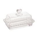 Manteigueira de Cristal de Chumbo Tampa Coração 17cm