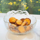 Bowl Cristal de Chumbo Martelado com Borda Dourada Taj 16,5cm