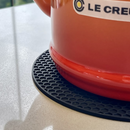 Descanso de Panela Redondo em Silicone Preto 18cm