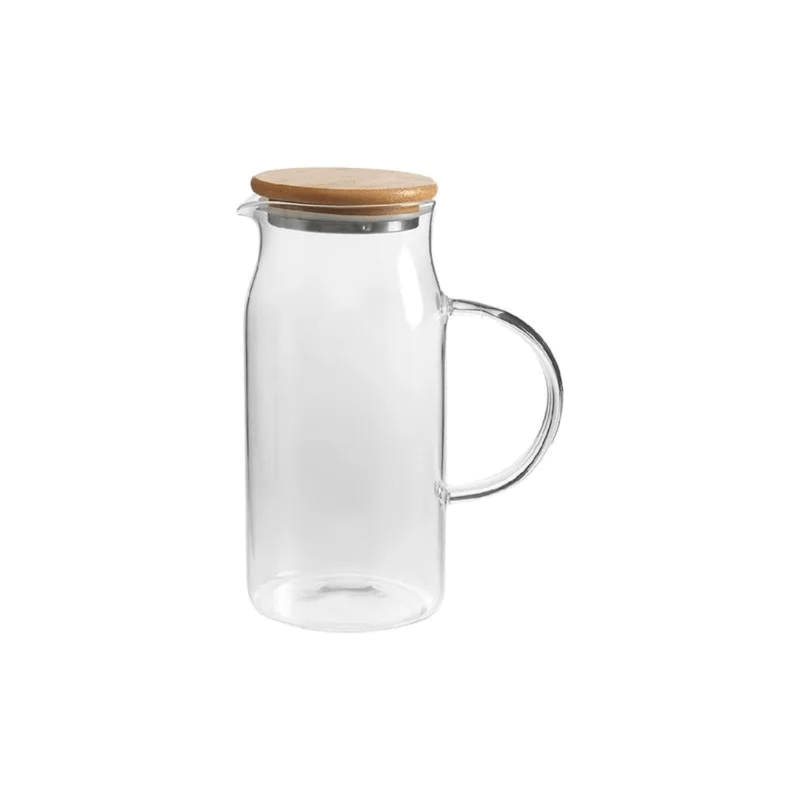 Jarra de Vidro Sense com Tampa de Bambu 1,15 Litros