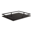 Bandeja Preta em Madeira e Metal - 5 x 45 x 35 cm