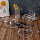 Manteigueira de Cristal de Chumbo Tampa Coração 17cm