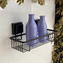 Suporte  Moderno Para Shampoo Com Ventosa 28 cm  Preto Fosco de Alta Resistencia