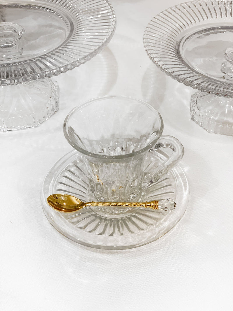 Conjunto 6 Colheres Com Suporte De Zamac Dourada 14cm