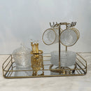 Conjunto 6 Colheres Com Suporte De Zamac Dourada 14cm