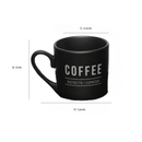 Jogo Xicara de Café com Pires Manhattan Preta 80ml 6 Peças